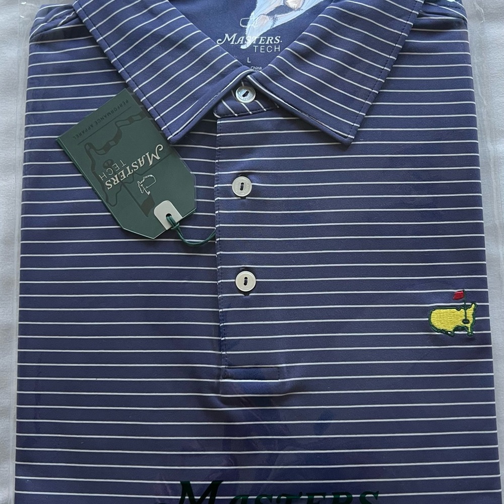 Masters Navy Striped Polo Shirt